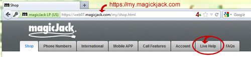 magicJack live help direct link when you're logged in.